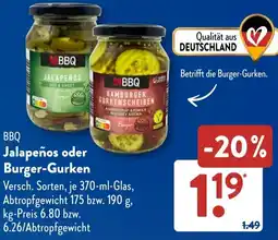 Aldi Süd BBQ Jalapeños oder Burger-Gurken Angebot