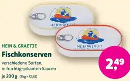 Biomarkt HEIN & GRAETJE Fischkonserven Angebot