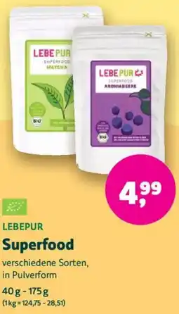 Biomarkt LEBEPUR Superfood Angebot