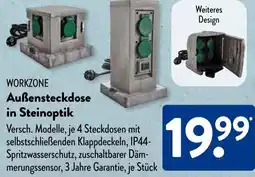 Aldi Süd WORKZONE Außensteckdose in Steinoptik Angebot