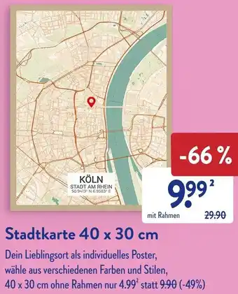 Aldi Süd Stadtkarte 40 x 30 cm Angebot