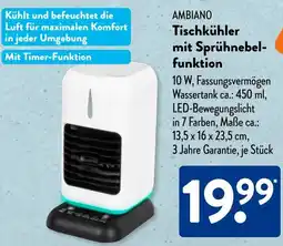 Aldi Süd AMBIANO Tischkühler mit Sprühnebelfunktion Angebot