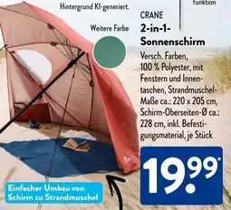 Aldi Süd CRANE 2in1 Sonnenschirm Angebot