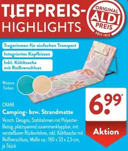 Aldi Süd CRANE Camping- bzw. Strandmatte Angebot