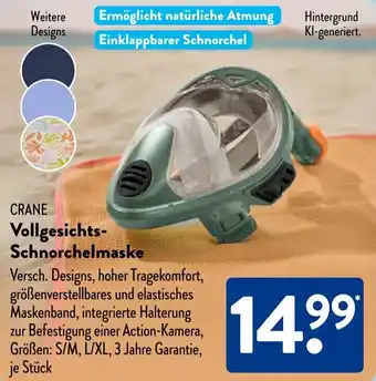 Aldi Süd CRANE Vollgesichts Schnorchelmaske Angebot