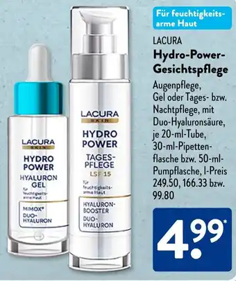 Aldi Süd LACURA Hydro-Power Gesichtspflege Angebot