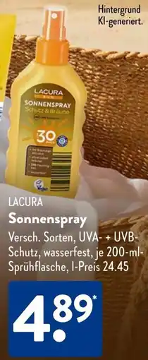 Aldi Süd LACURA Sonnenspray Angebot