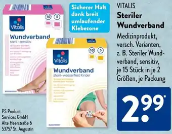 Aldi Süd VITALIS Steriler Wundverband Angebot