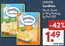 Aldi Süd LANDLIEBE Landkäse Angebot