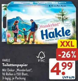 Aldi Süd HAKLE Toilettenpapier Angebot