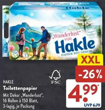 Aldi Süd HAKLE Toilettenpapier Angebot