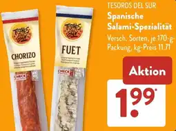 Aldi Süd TESOROS DEL SUR Spanische Salami-Spezialität Angebot