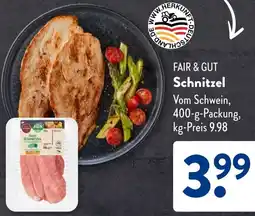 Aldi Süd FAIR & GUT Schnitzel Angebot