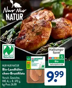 Aldi Süd NUR NUR NATUR Bio-Landhähnchen Brustfilets Angebot