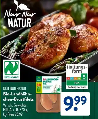 Aldi Süd NUR NUR NATUR Bio-Landhähnchen Brustfilets Angebot