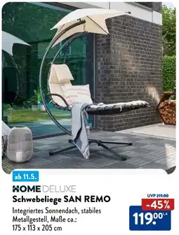 Aldi Süd HOME DELUXE Schwebeliege SAN REMO Angebot