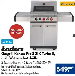 Aldi Süd Enders Gasgrill Kansas Pro 3 SIK Turbo II, inkl. Wetterschutzhülle Angebot