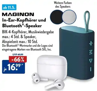 Aldi Süd MAGINON In-Ear-Kopfhörer und Bluetooth Speaker Angebot