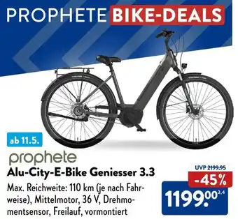 Aldi Süd prophete Alu-City-E-Bike Geniesser 3.3 Angebot
