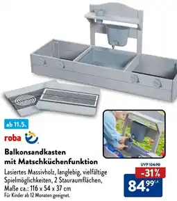 Aldi Süd roba Balkonsandkasten mit Matschküchenfunktion Angebot