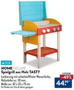 Aldi Süd HOME DELUXE Spielgrill aus Holz TASTY Angebot
