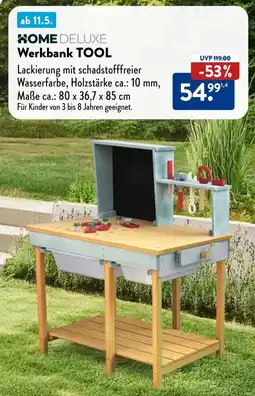 Aldi Süd HOME DELUXE Werkbank TOOL Angebot