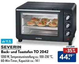 Aldi Süd SEVERIN Back- und Toastofen TO 2042 Angebot
