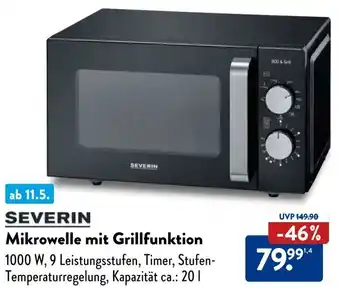 Aldi Süd SEVERIN Mikrowelle mit Grillfunktion Angebot