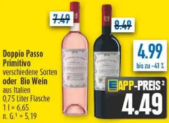 diska Doppio Passo Primitivo oder Bio Wein Angebot
