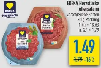 diska EDEKA Herzstücke Tellersalami Angebot