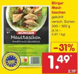 Netto Marken-Discount Bürger Maultaschen Angebot