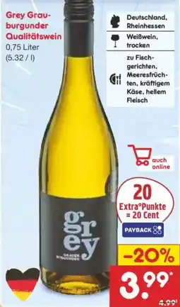 Netto Marken-Discount Grey Grauburgunder Qualitätswein Angebot