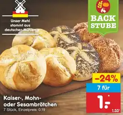 Netto Marken-Discount Kaiser-, Mohn oder Sesambrötchen Angebot