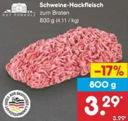 Netto Marken-Discount GUT PONHOLZ Schweine-Hackfleisch Angebot