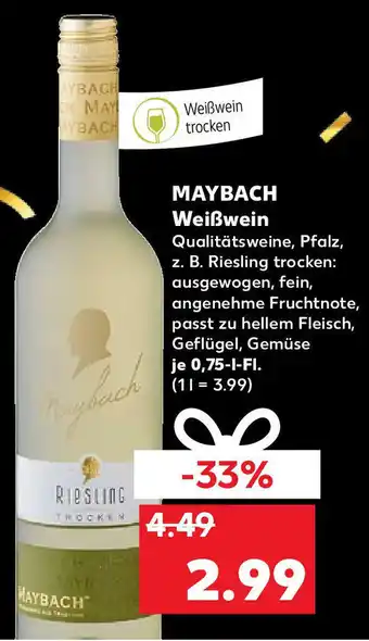 Kaufland Maybach Weißwein 0,75L Angebot