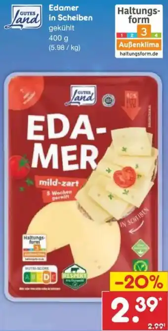 Netto Marken-Discount GUTES Land Edamer in Scheiben Angebot