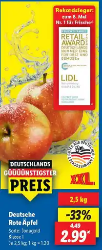 Lidl Deutsche Rote Äpfel Angebot