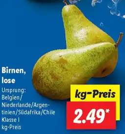 Lidl Birnen, lose Angebot