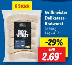 Lidl Grillmeister Delikatess- Bratwurst Angebot