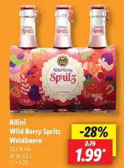 Lidl Allini Wild Berry Spritz Waldbeere Angebot
