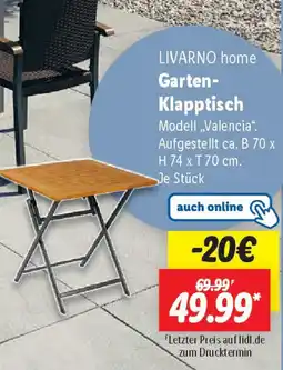 Lidl LIVARNO home Garten- Klapptisch Angebot