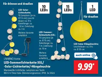 Lidl LIVARNO home LED-Sommer- lichterkette XXL-Solar-Lichterkette/-Hängeleuchte Angebot
