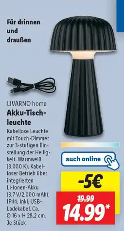 Lidl LIVARNO home Akku-Tisch- leuchte Angebot