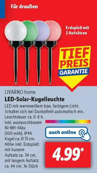 Lidl LIVARNO home LED-Solar-Kugelleuchte Angebot