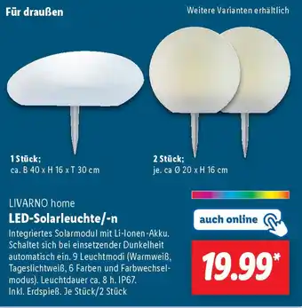 Lidl LIVARNO home LED-Solarleuchte/-n Angebot