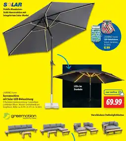 Lidl LIVARNO home Sonnenschirm mit Solar-LED-Beleuchtung Angebot