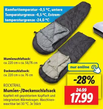 Lidl ROCKTRAIL Mumien-/Deckenschlafsack Angebot