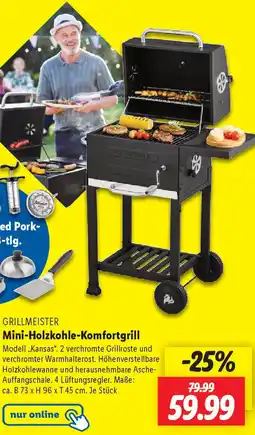 Lidl GRILLMEISTER Mini-Holzkohle-Komfortgrill Angebot