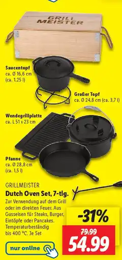 Lidl GRILLMEISTER Dutch Oven Set, 7-tlg. Angebot