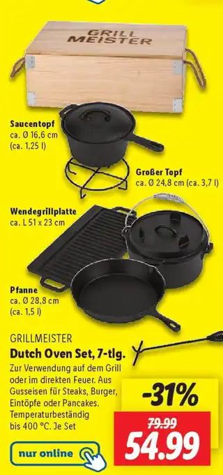 Lidl GRILLMEISTER Dutch Oven Set, 7-tlg. Angebot